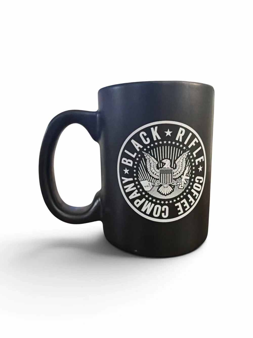 Black Rifle Coffee Company BRCC Matte Black Ceramic Coffee Mug 14oz TAM Logo
